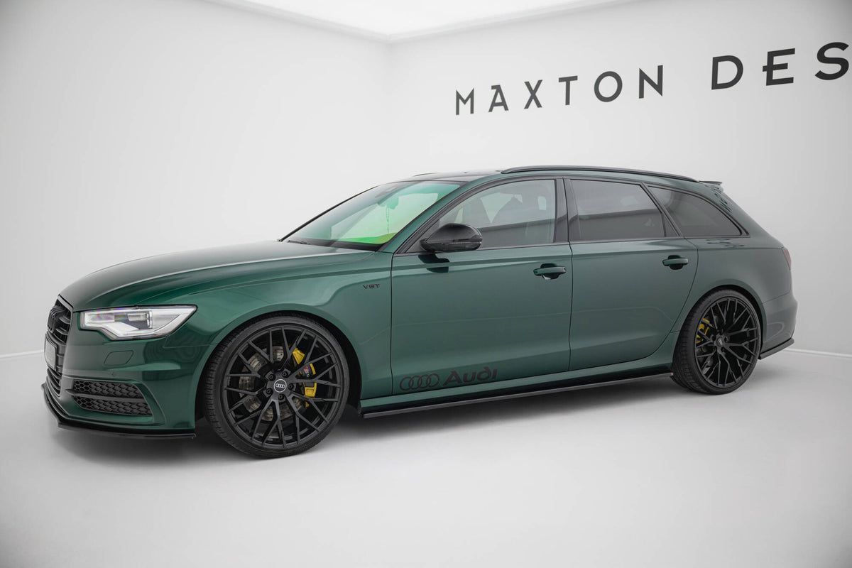 Street+ Seitenschweller Leisten passend für Audi S6 / A6 S-Line C7  schwarz Hochglanz – Ansicht 1