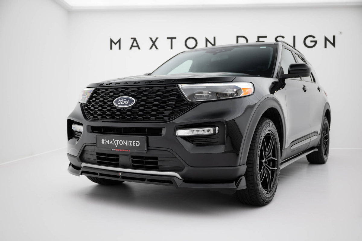 Street+ Spoilerlippe Front Ansatz passend für Ford Explorer XLT Mk6 schwarz Hochglanz – Ansicht 3
