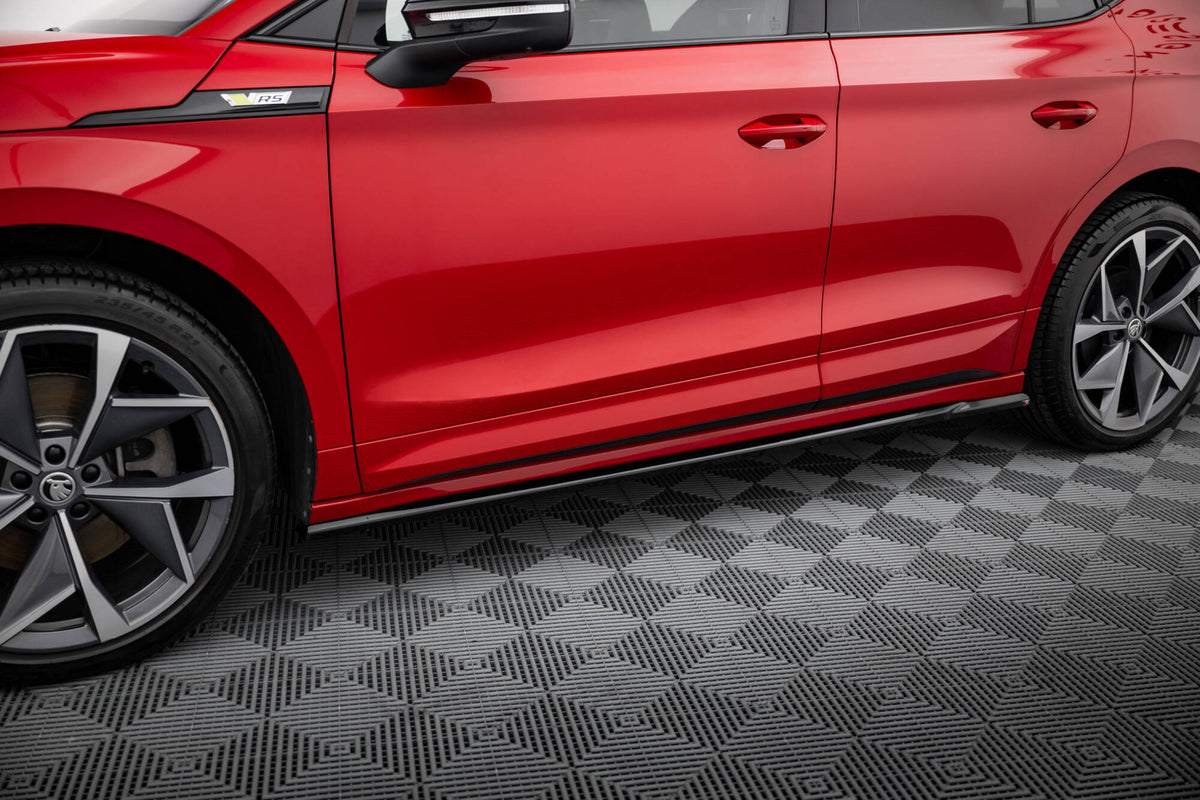 Street+ Seitenschweller Leisten passend für Skoda Enyaq Coupe iV RS  schwarz Hochglanz – Ansicht 3