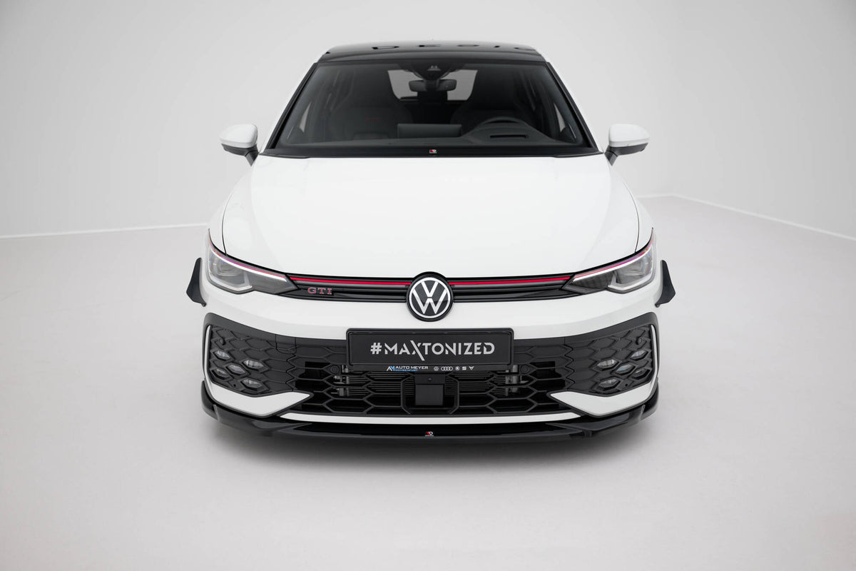 Street+ Spoilerlippe Front Ansatz V.4 passend für VW Golf GTI / GTE / R-Line Mk8 Facelift schwarz Hochglanz – Ansicht 1