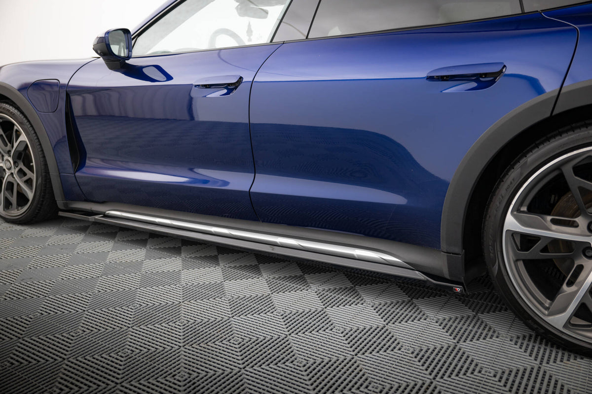 Street+ Seitenschweller Leisten passend für Porsche Taycan Cross Turismo 4S schwarz Hochglanz – Ansicht 4