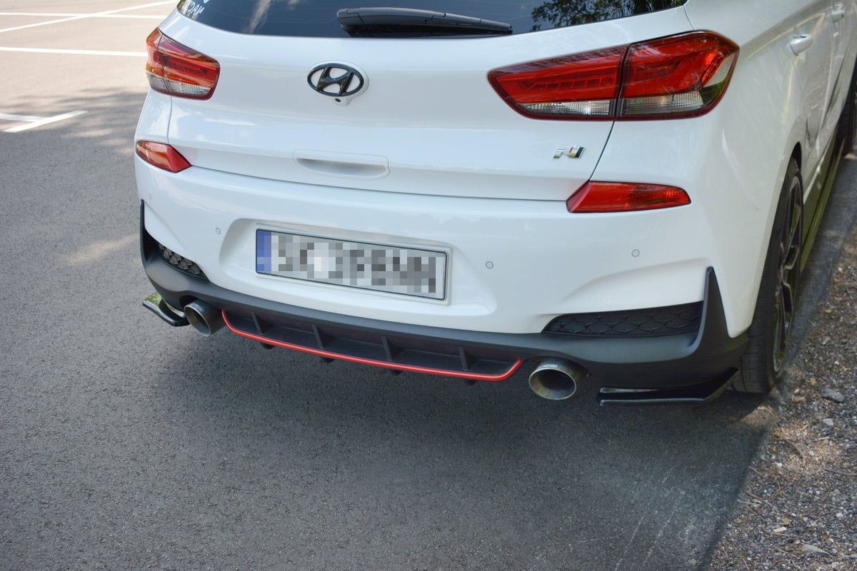 Diffusor Heck Ansatz passend für Hyundai I30 N Mk3 Hatchback schwarz Hochglanz – Ansicht 4