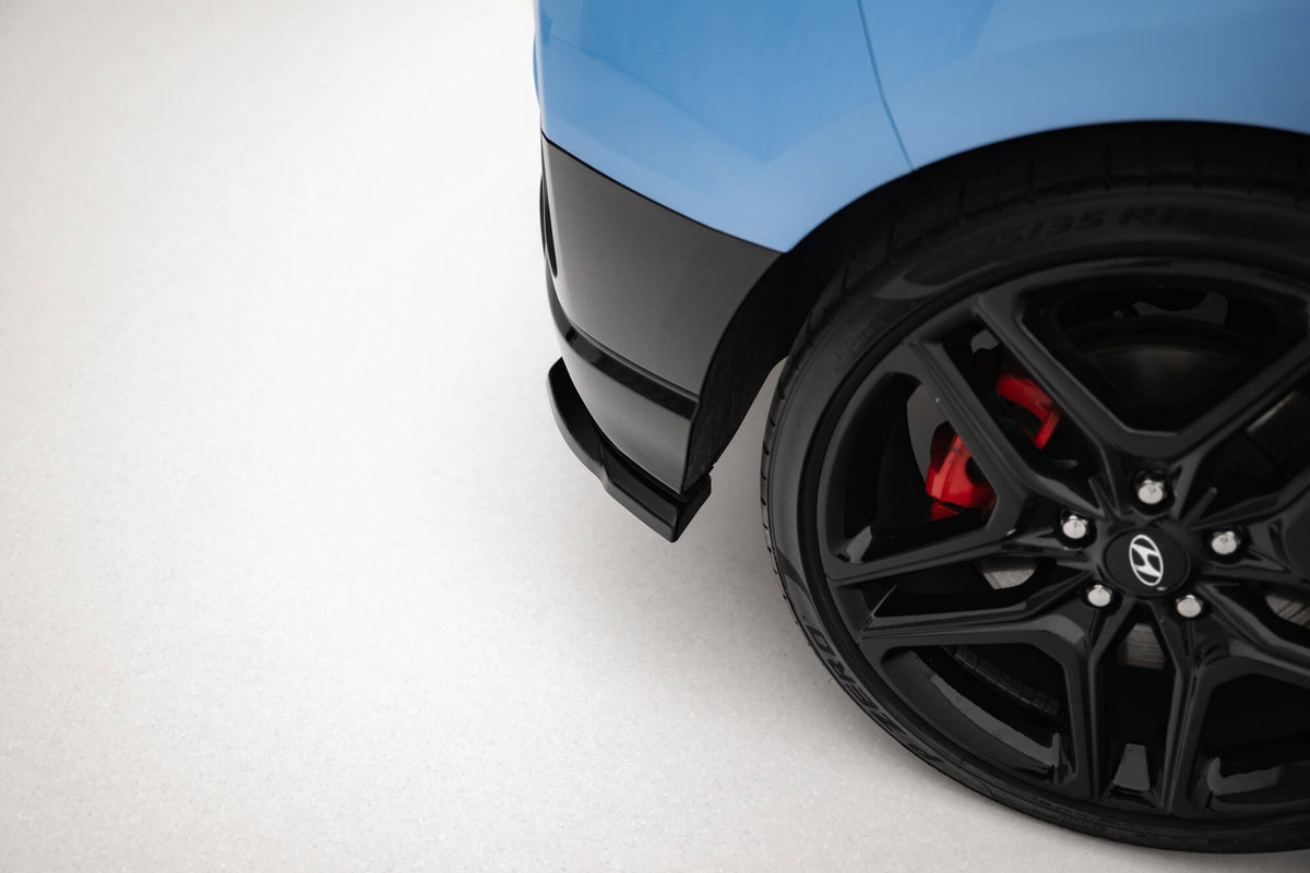 Heck Ansatz Flaps Diffusor passend für Hyundai Veloster N Mk2 schwarz Hochglanz – Ansicht 3