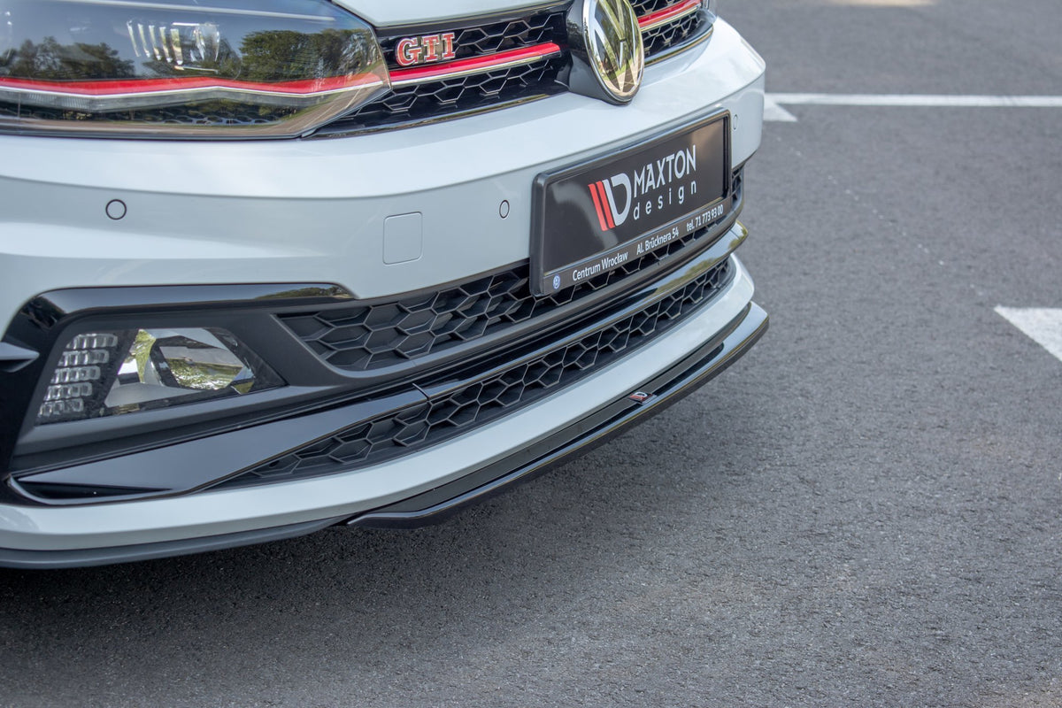 Street+ Spoilerlippe Front Ansatz V.4 passend für VW Polo GTI / R-line Mk6 schwarz Hochglanz – Ansicht 3