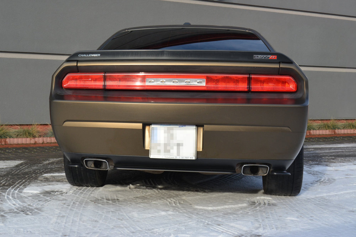 Heck Ansatz Flaps Diffusor passend für DODGE CHALLENGER MK3. PHASE-I SRT8 COUPE  schwarz Hochglanz – Ansicht 5