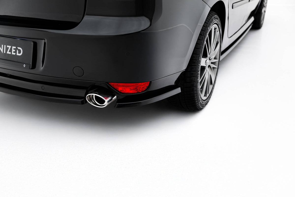 Heck Ansatz Flaps Diffusor passend für Renault Laguna Hatchback GT Mk3 schwarz Hochglanz – Ansicht 3