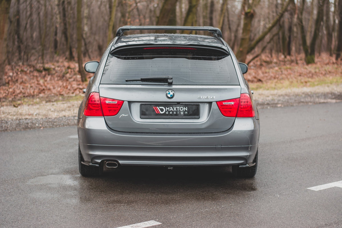 Heck Ansatz Flaps Diffusor passend für BMW 3er E91 Facelift schwarz Hochglanz – Ansicht 5