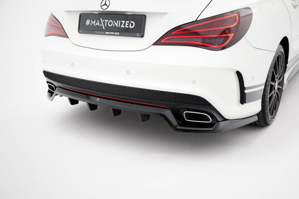 Street+ Mittlerer Diffusor RACE passend für Mercedes-Benz CLA AMG-Line C117 schwarz Hochglanz – Ansicht 4