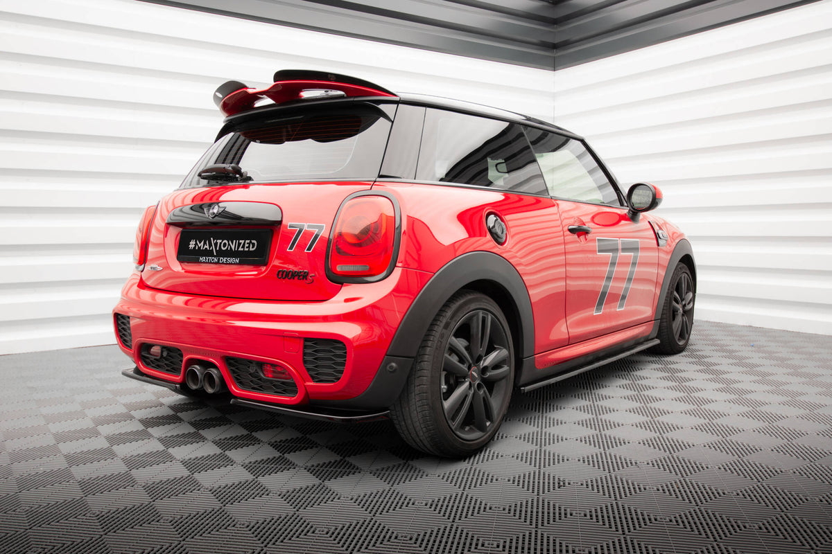 Heck Ansatz Flaps Diffusor passend für Mini Cooper S John Copper Works F56 schwarz Hochglanz – Ansicht 4