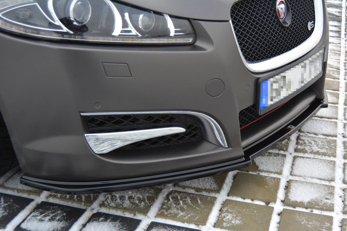 Street+ Spoilerlippe Front Ansatz passend für JAGUAR XF (X250) MK1 SPORTBRAKE S-PACK schwarz Hochglanz – Ansicht 1