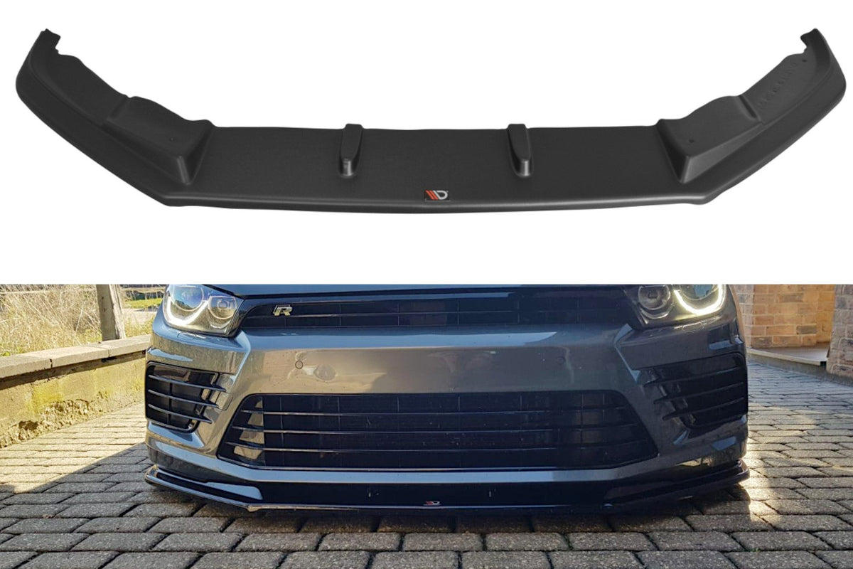 Street+ Spoilerlippe Front Ansatz V.1 passend für VOLKSWAGEN SCIROCCO MK.3 R FACELIFT schwarz Hochglanz – Ansicht 2