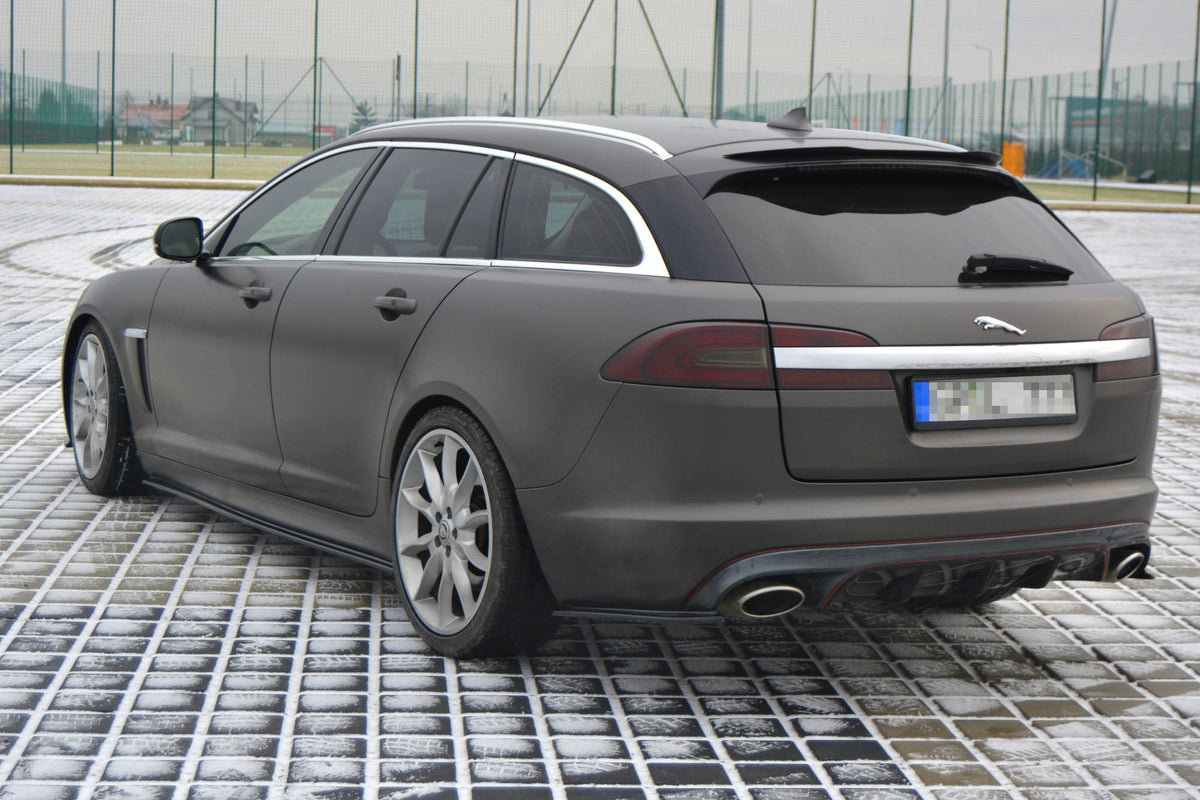 Heck Ansatz Flaps Diffusor passend für JAGUAR XF (X250) MK1 SPORTBRAKE S-PACK schwarz Hochglanz – Ansicht 4