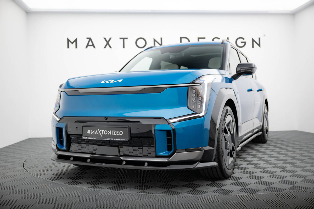 Street+ Spoilerlippe Front Ansatz passend für Kia EV9 GT-Line Mk1 schwarz Hochglanz – Ansicht 3