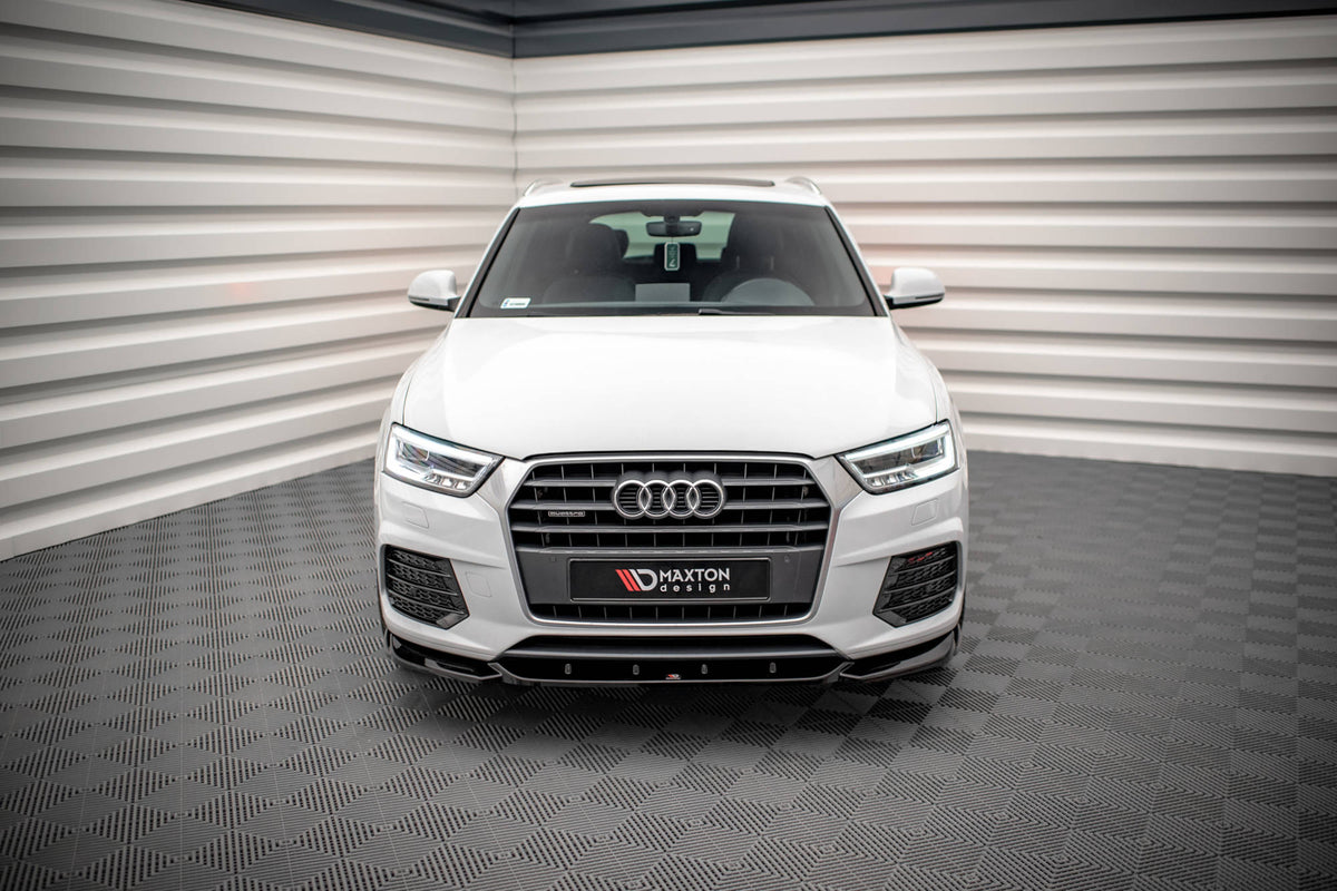 Street+ Spoilerlippe Front Ansatz V.1 passend für Audi Q3 Sport 8U Facelift schwarz Hochglanz – Ansicht 1