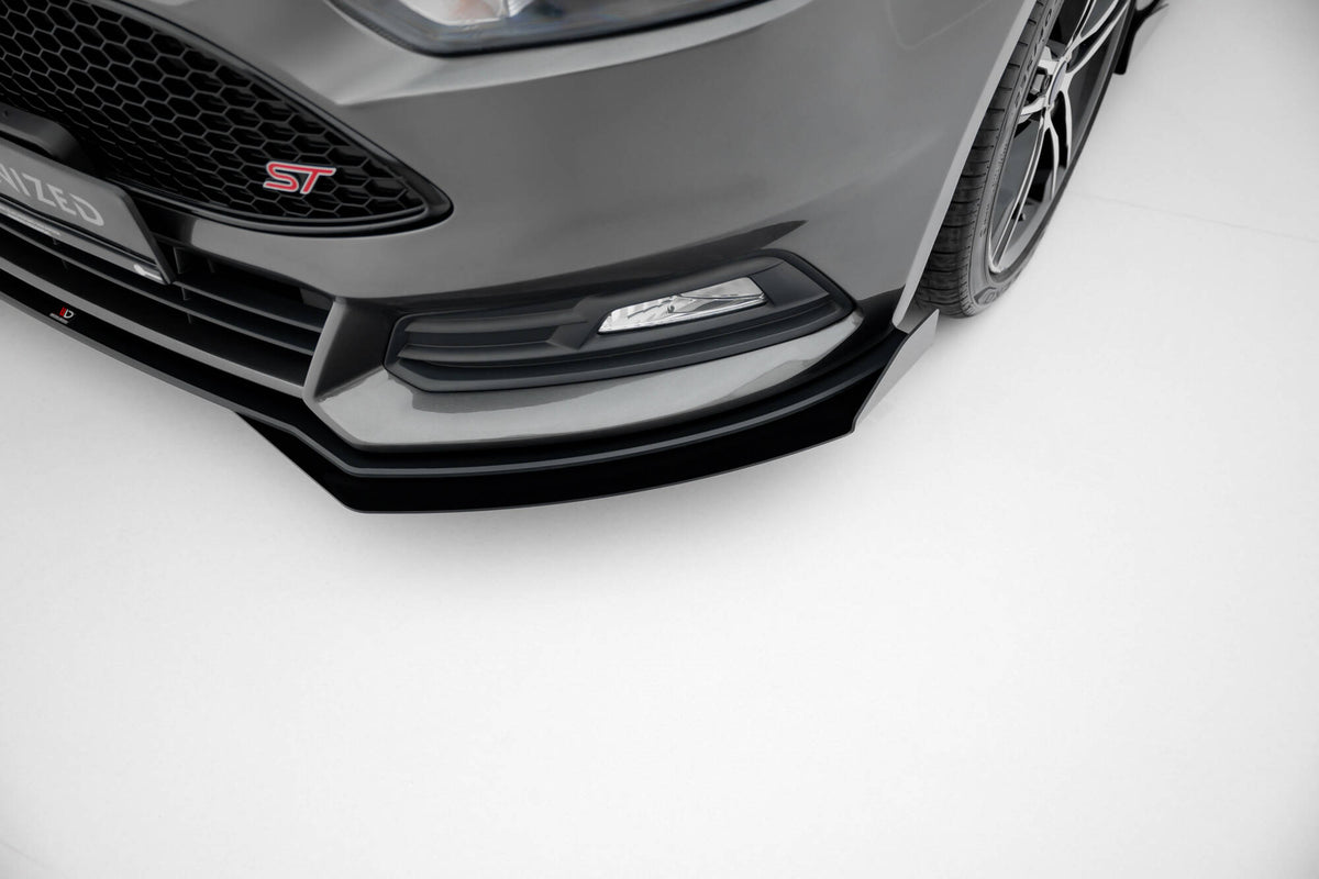 Front Stoßstange Flaps passend für Ford Focus ST Mk3 Facelift schwarz Hochglanz – Ansicht 4