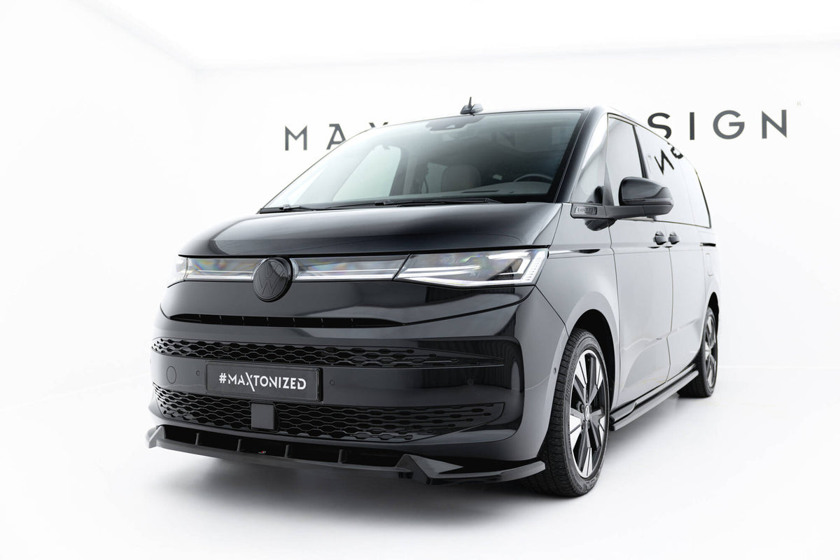 Street+ Spoilerlippe Front Ansatz V.2 passend für VW Multivan Long T7 schwarz Hochglanz – Ansicht 4