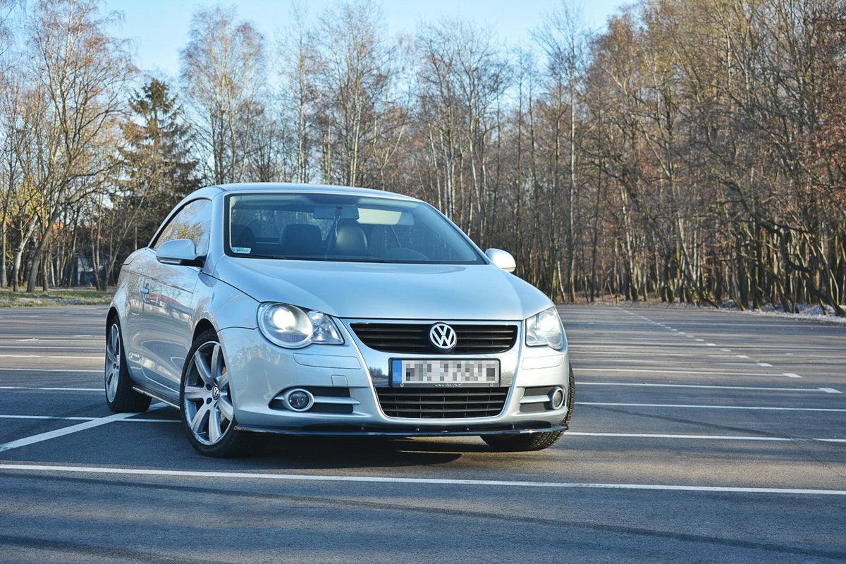 Street+ Spoilerlippe Front Ansatz V.1 passend für VW EOS schwarz Hochglanz – Ansicht 1