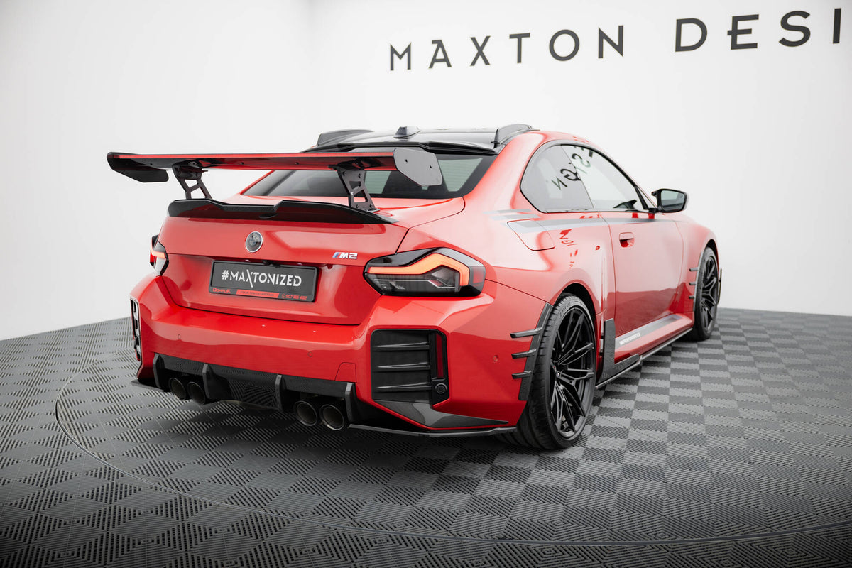 Heck Ansatz Flaps Diffusor passend für BMW M2 M-Performance G87 schwarz Hochglanz – Ansicht 1