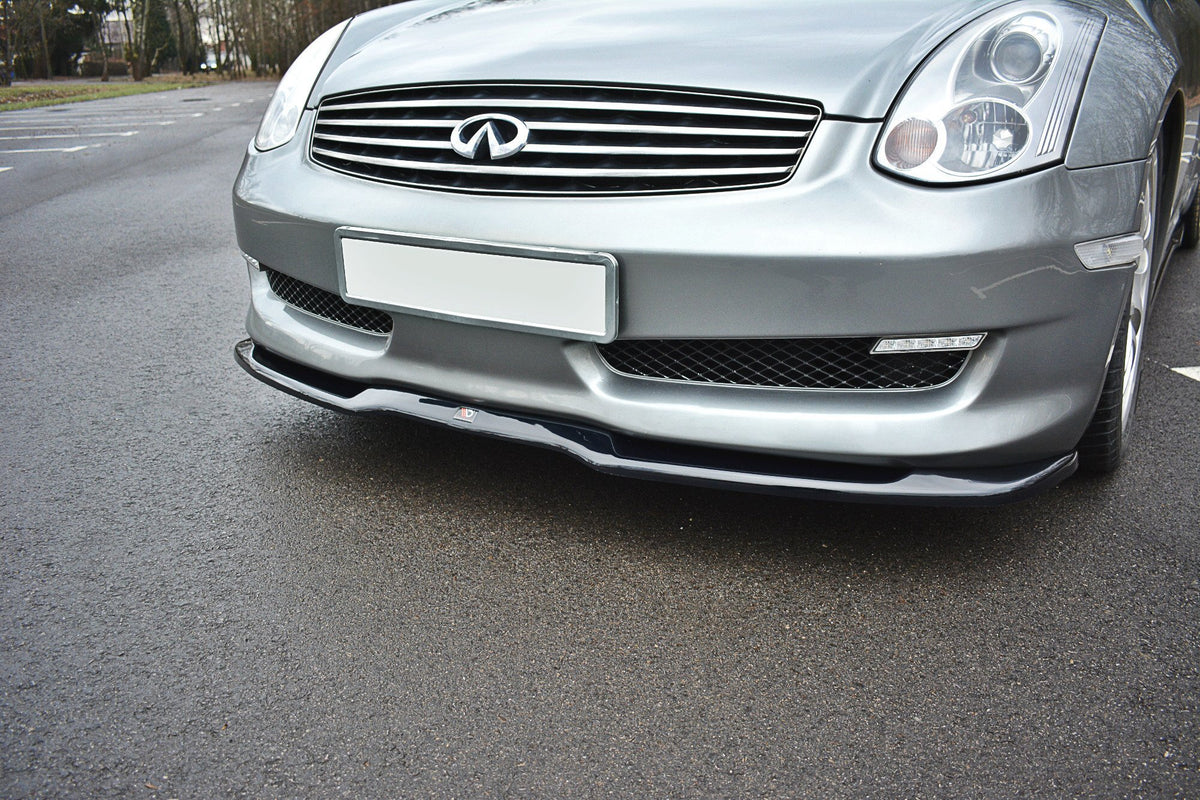 Street+ Spoilerlippe Front Ansatz V.1 passend für INFINITI G35 COUPE schwarz Hochglanz – Ansicht 4