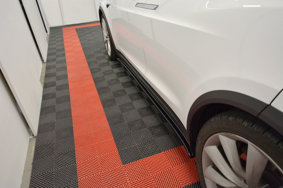 Street+ Seitenschweller Leisten passend für V.1 passend für Tesla Model X Mk1 schwarz Hochglanz – Ansicht 4