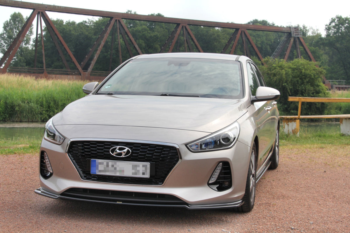 Street+ Spoilerlippe Front Ansatz V.1 passend für HYUNDAI I30 MK3 HATCHBACK  schwarz Hochglanz – Ansicht 4