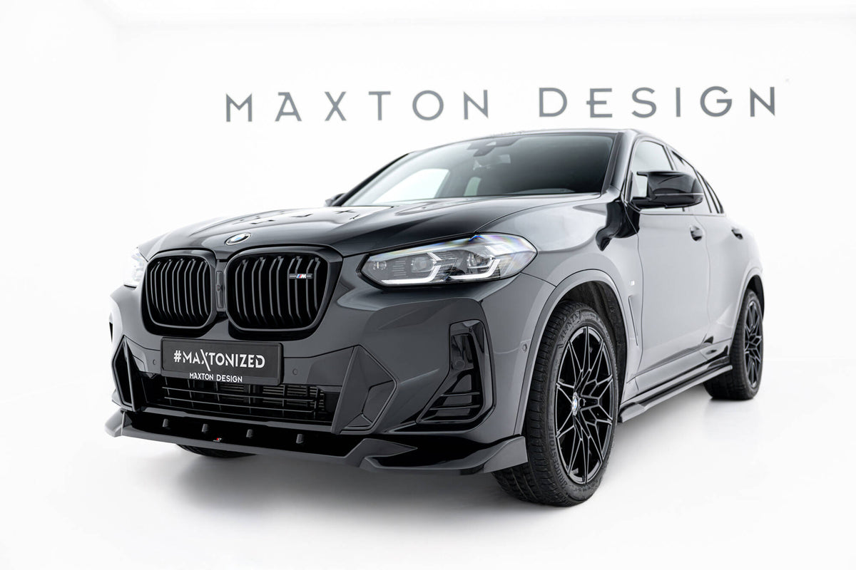 Street+ Spoilerlippe Front Ansatz V.2 passend für BMW X4 M-Paket G02 Facelift schwarz Hochglanz – Ansicht 3