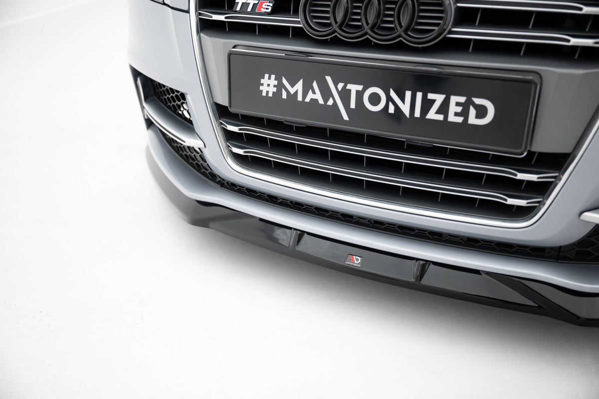 Street+ Spoilerlippe Front Ansatz V.2 passend für Audi TT S / TT S-Line 8J Facelift schwarz Hochglanz – Ansicht 1