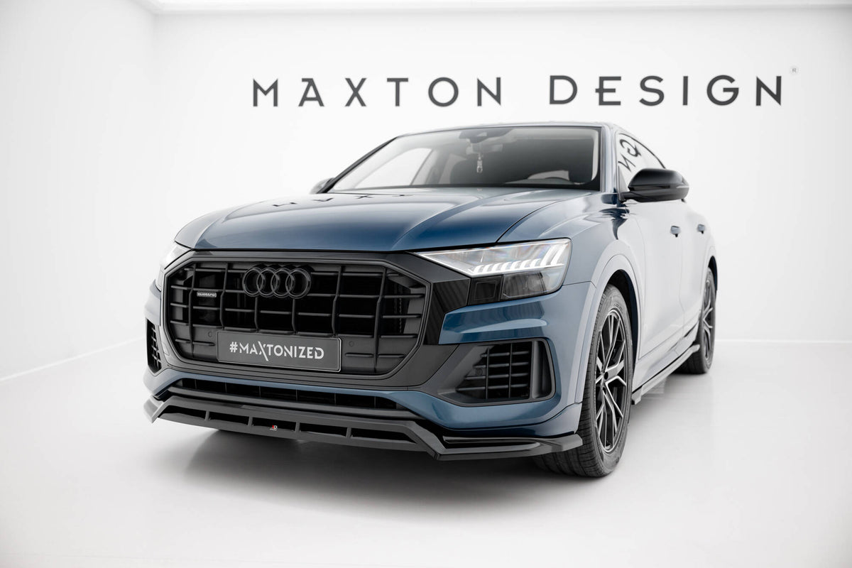 Street+ Spoilerlippe Front Ansatz passend für Audi Q8 Mk1  schwarz Hochglanz – Ansicht 3