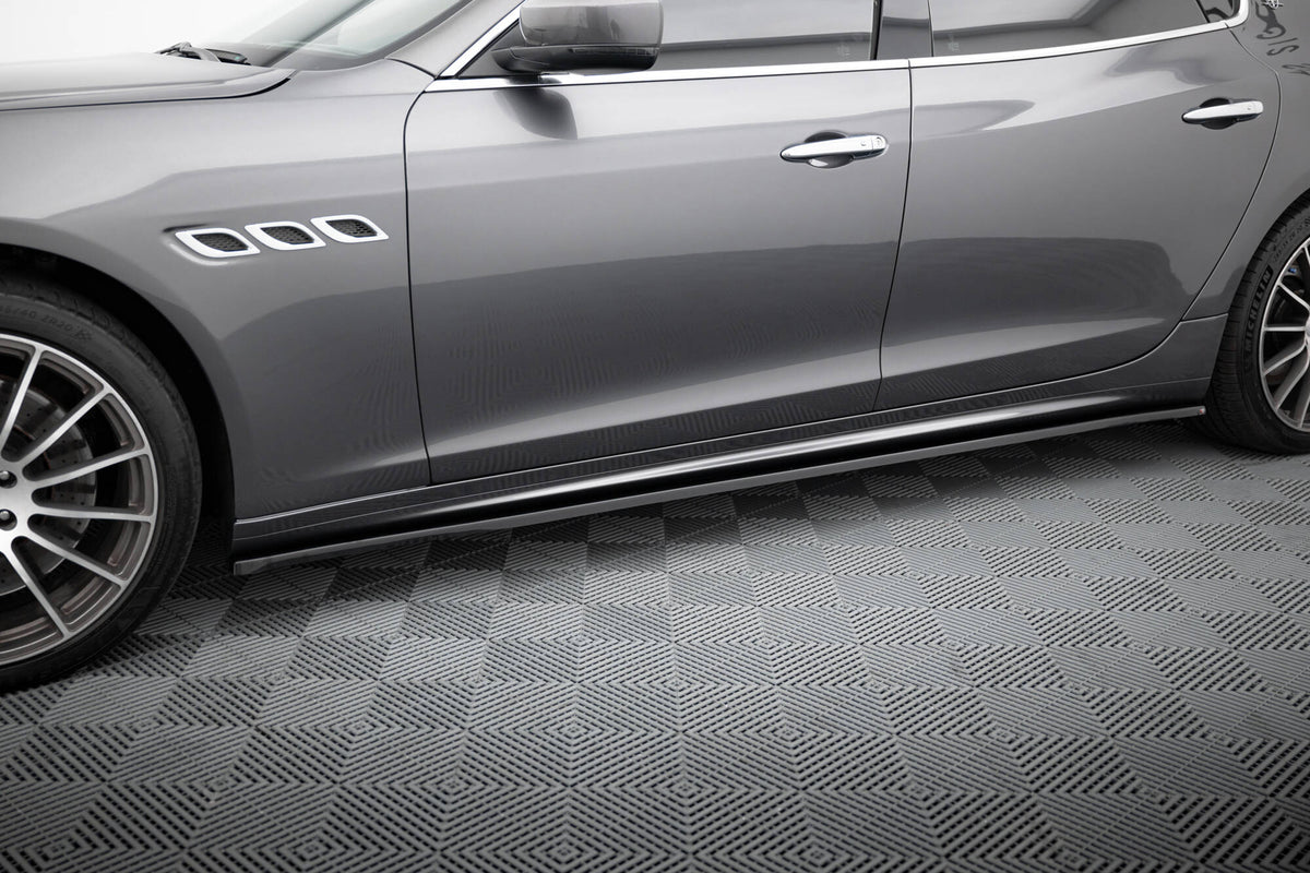 Street+ Seitenschweller Leisten passend für Maserati Quattroporte Mk6 schwarz Hochglanz – Ansicht 4