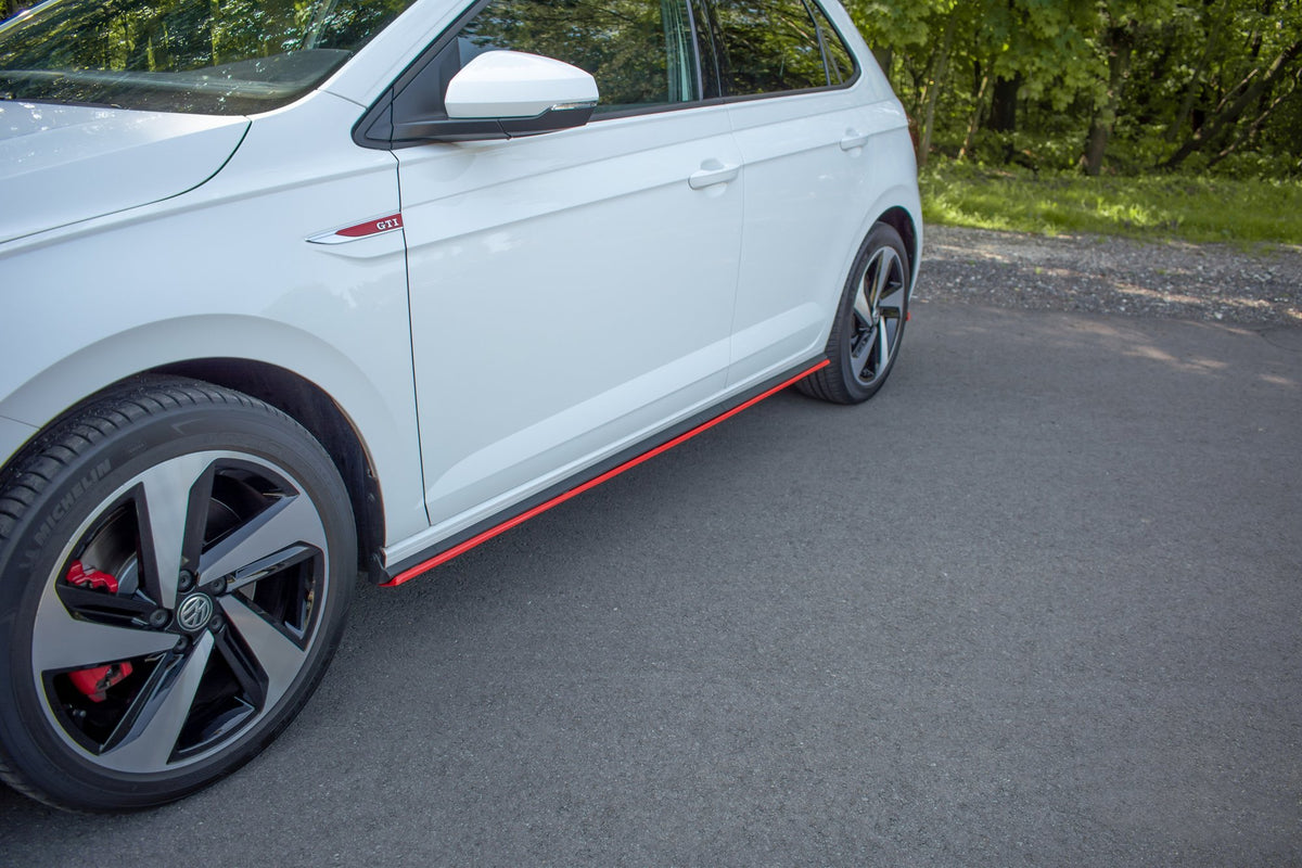 Side Skirts Diffusers VW Polo GTI / R-line Mk6 schwarz Hochglanz – Ansicht 4