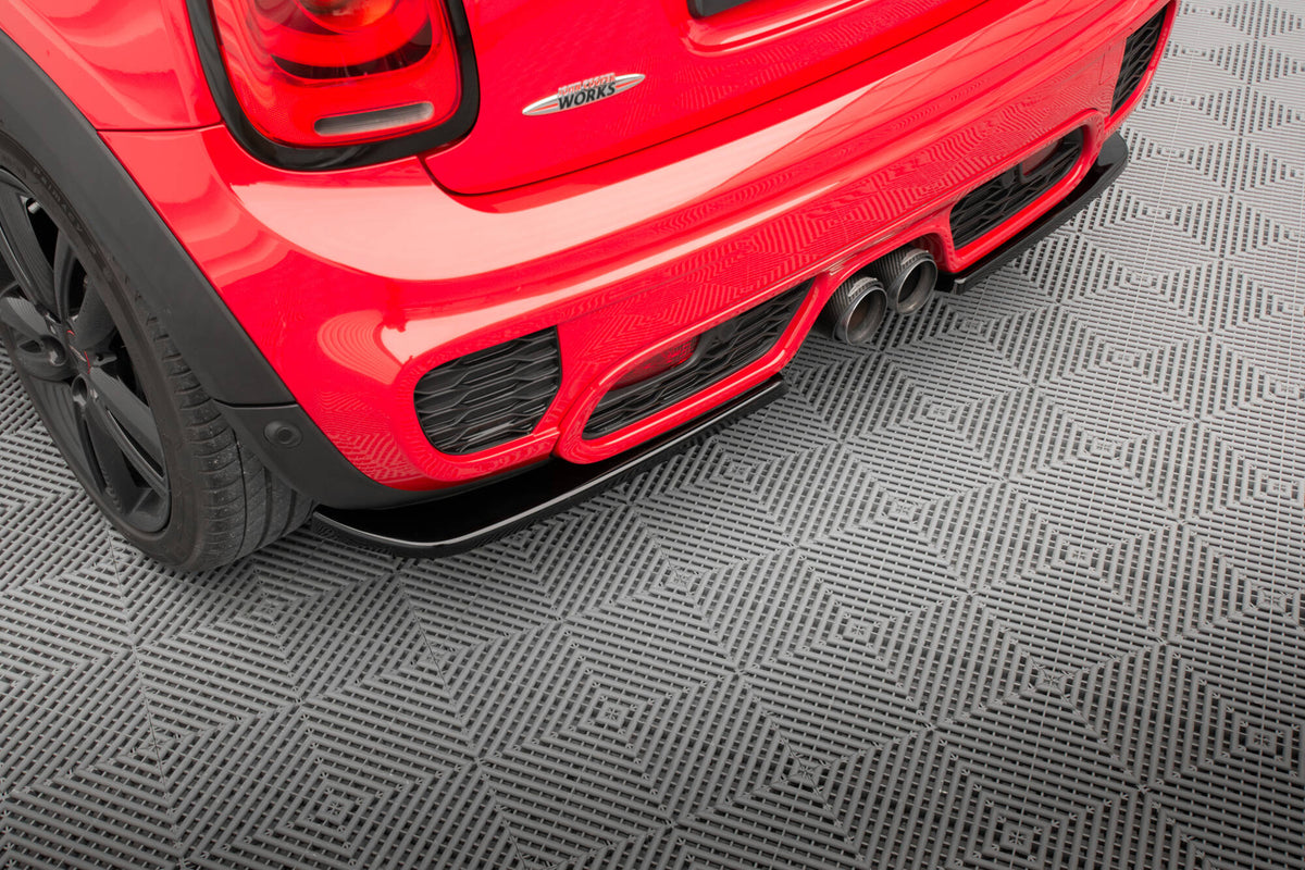 Heck Ansatz Flaps Diffusor passend für Mini Cooper S John Copper Works F56 schwarz Hochglanz – Ansicht 1