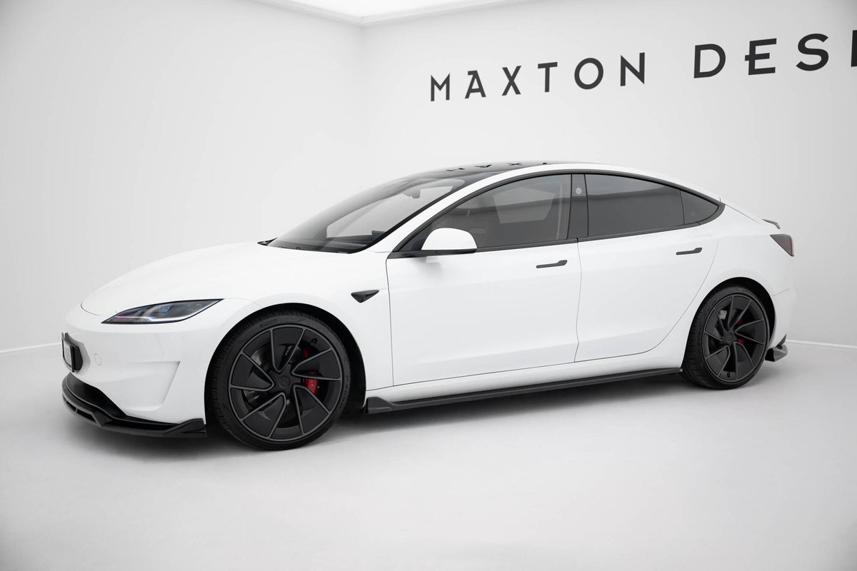 Street+ Seitenschweller Leisten passend für V.3 passend für Tesla Model 3 Performance Mk1 Facelift  schwarz Hochglanz – Ansicht 1