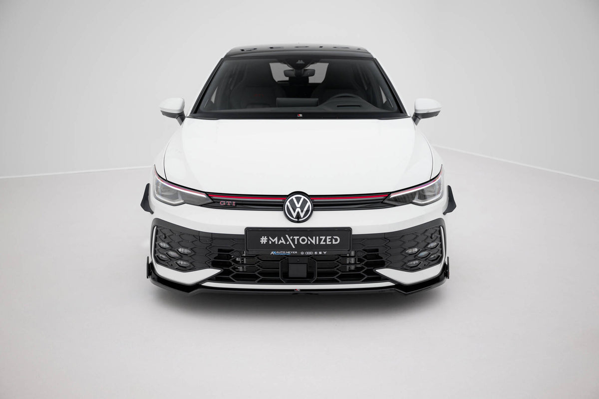 Street+ Spoilerlippe Front Ansatz V.3 + Flaps passend für VW Golf GTI / GTE / R-Line Mk8 Facelift – Ansicht 1