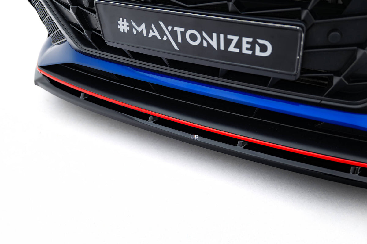 Street+ Spoilerlippe Front Ansatz V.2 passend für Hyundai Elantra N Mk7 schwarz Hochglanz – Ansicht 3