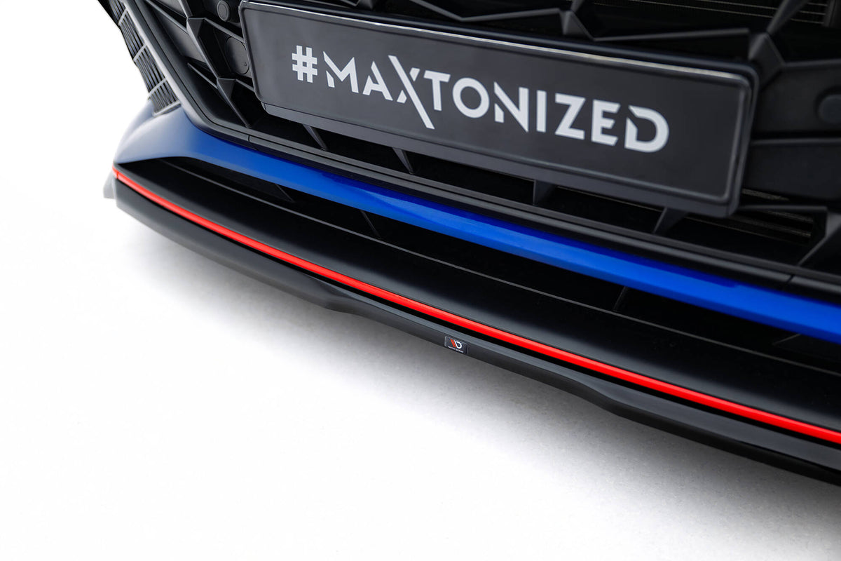 Street+ Spoilerlippe Front Ansatz V.1 passend für Hyundai Elantra N Mk7 schwarz Hochglanz – Ansicht 4