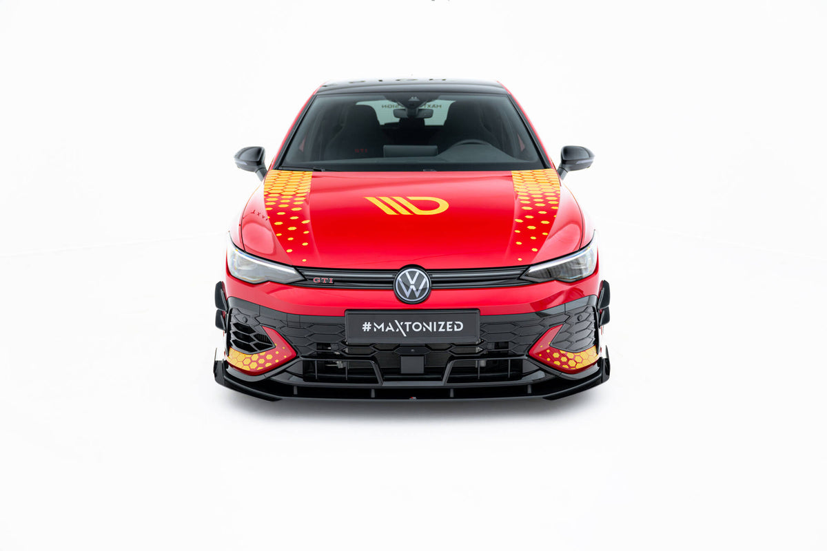 Street Pro Street+ Spoilerlippe Front Ansatz + Flaps passend für VW Golf GTI Clubsport Mk8 Facelift schwarz Hochglanz – Ansicht 3