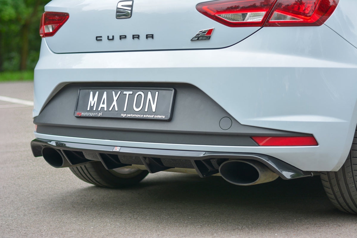 Diffusor Heck Ansatz passend für Seat Leon III Cupra schwarz Hochglanz – Ansicht 6