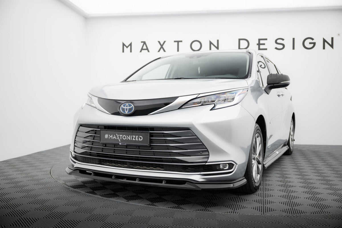 Street+ Spoilerlippe Front Ansatz passend für Toyota Sienna Mk4 schwarz Hochglanz – Ansicht 1
