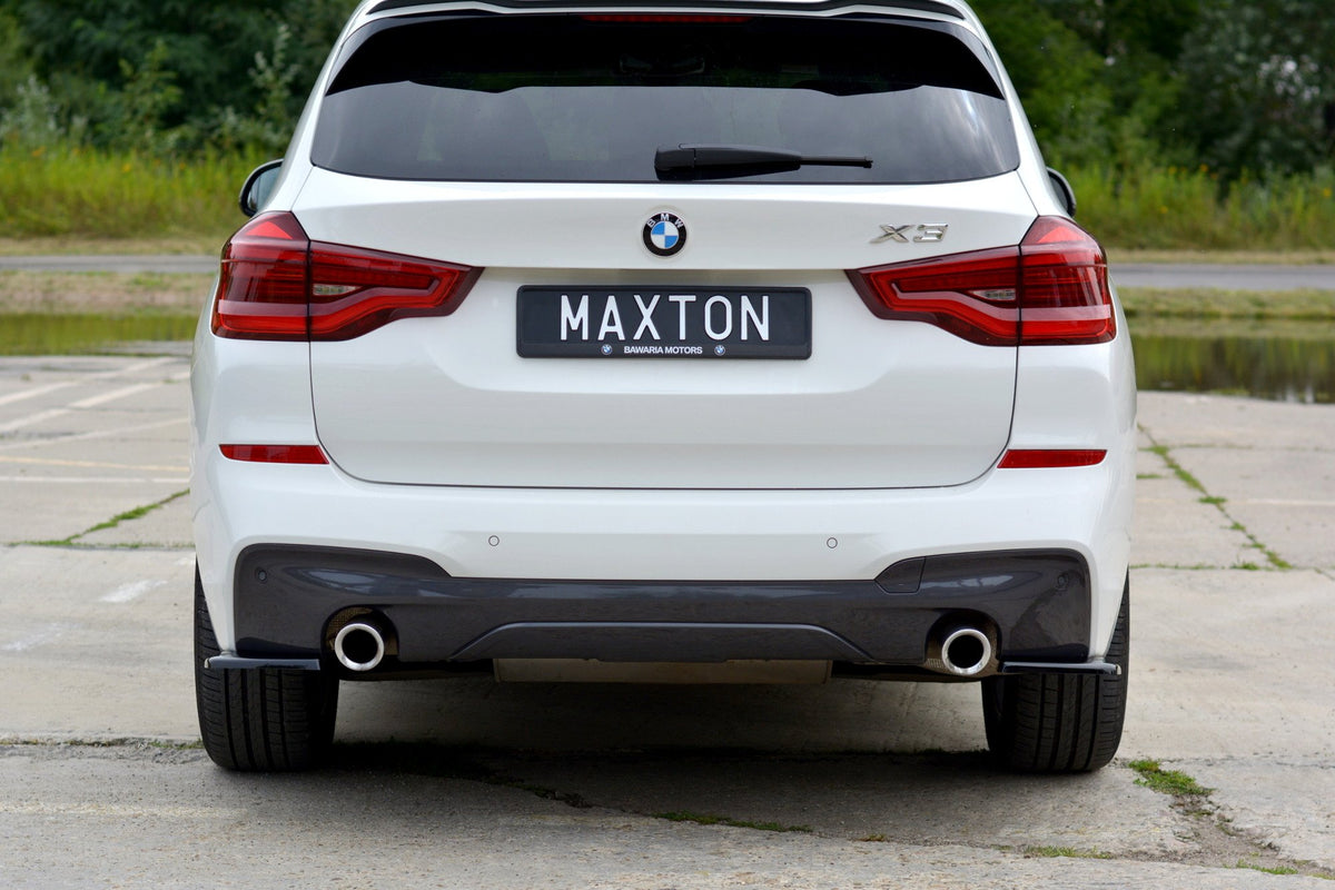 Heck Ansatz Flaps Diffusor passend für BMW X3 G01 M Paket schwarz Hochglanz – Ansicht 1