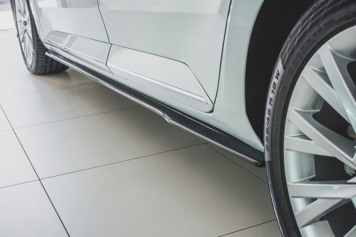 Street+ Seitenschweller Leisten passend für Skoda Superb Liftback / Combi Mk3 Facelift schwarz Hochglanz – Ansicht 3
