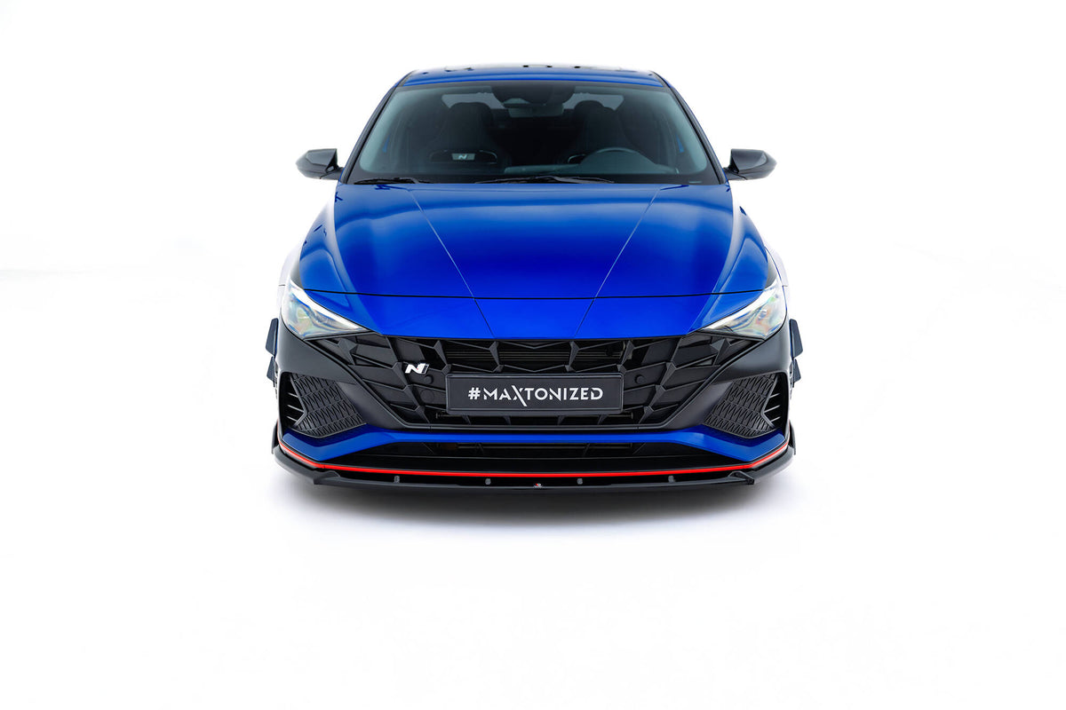 Street+ Spoilerlippe Front Ansatz V.2 passend für Hyundai Elantra N Mk7 schwarz Hochglanz – Ansicht 1