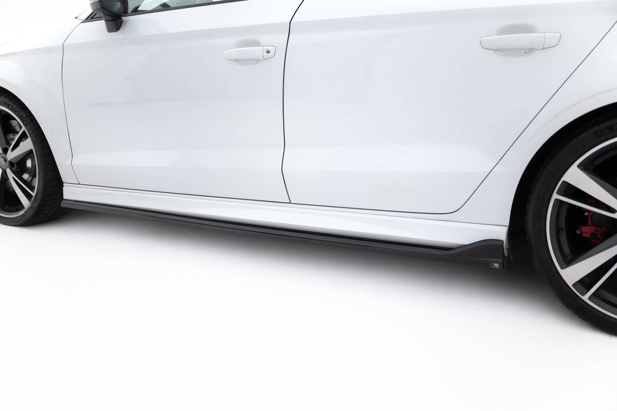 Street+ Seitenschweller Leisten passend für V.3 passend für Audi RS3 Limousine 8V Facelift schwarz Hochglanz – Ansicht 4
