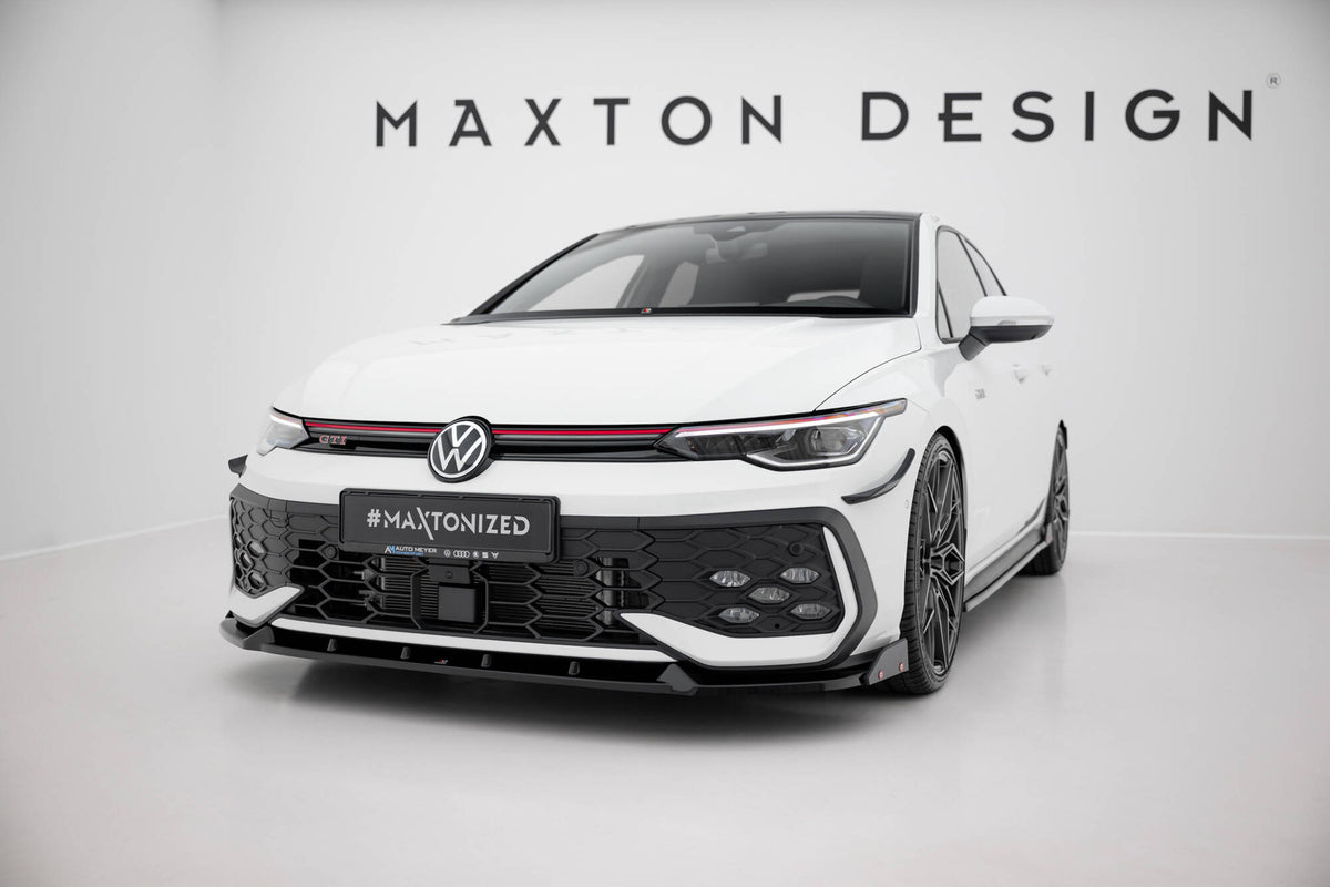 Street+ Spoilerlippe Front Ansatz V.2 + Flaps passend für VW Golf GTI / GTE / R-Line Mk8 Facelift – Ansicht 3