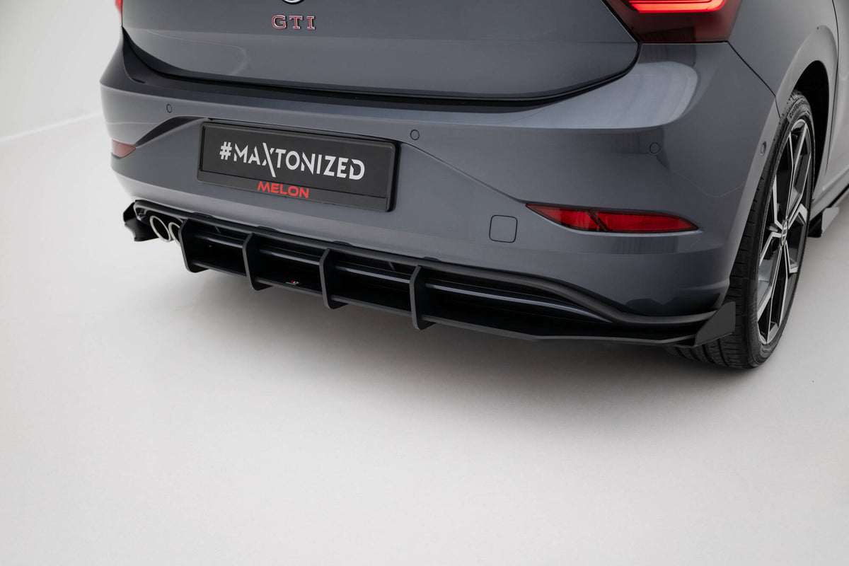 Street Pro Heckschürze + Flaps passend für VW Polo GTI Mk6 Facelift schwarz Hochglanz – Ansicht 3