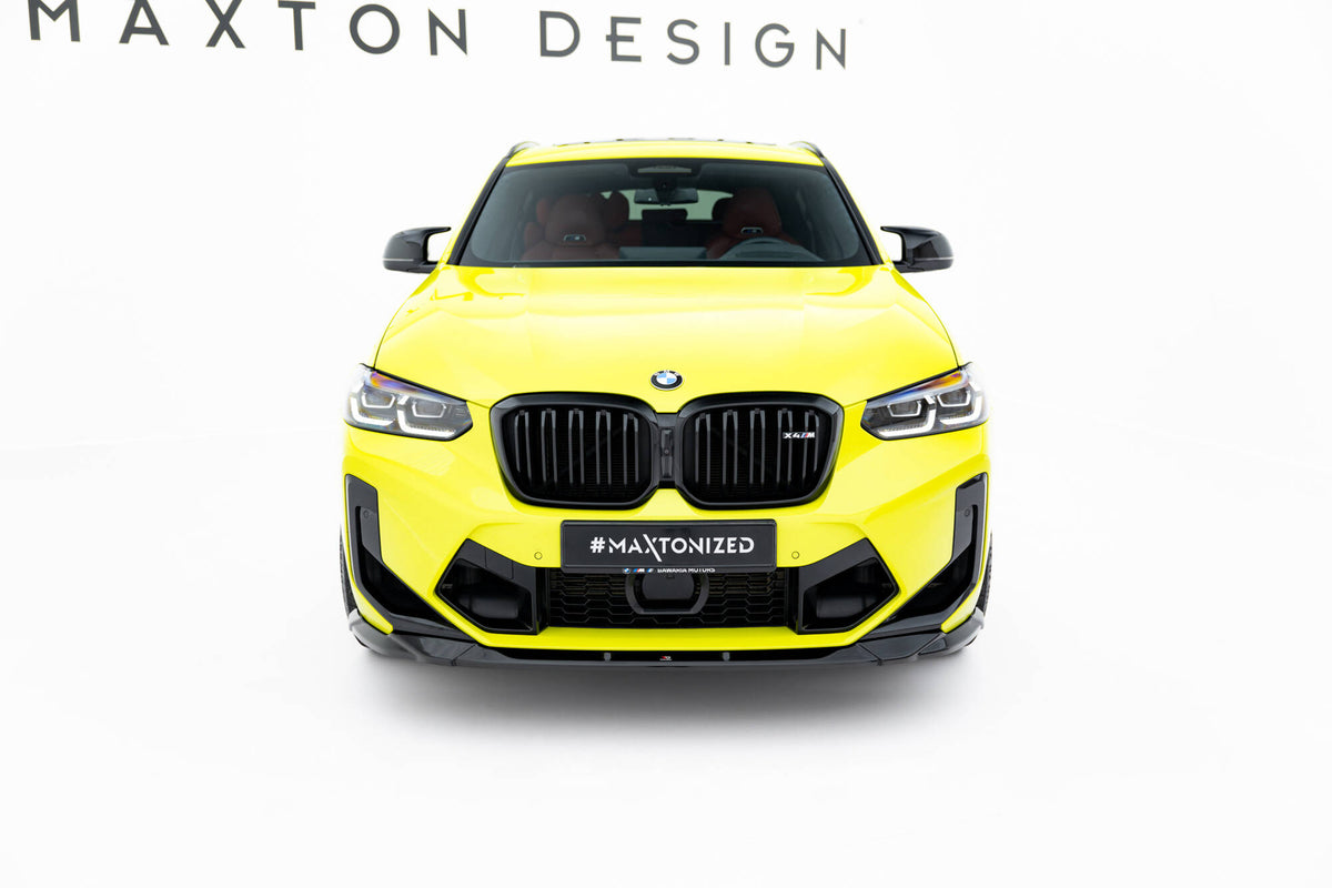 Street+ Spoilerlippe Front Ansatz passend für BMW X4M F98 Facelift schwarz Hochglanz – Ansicht 1