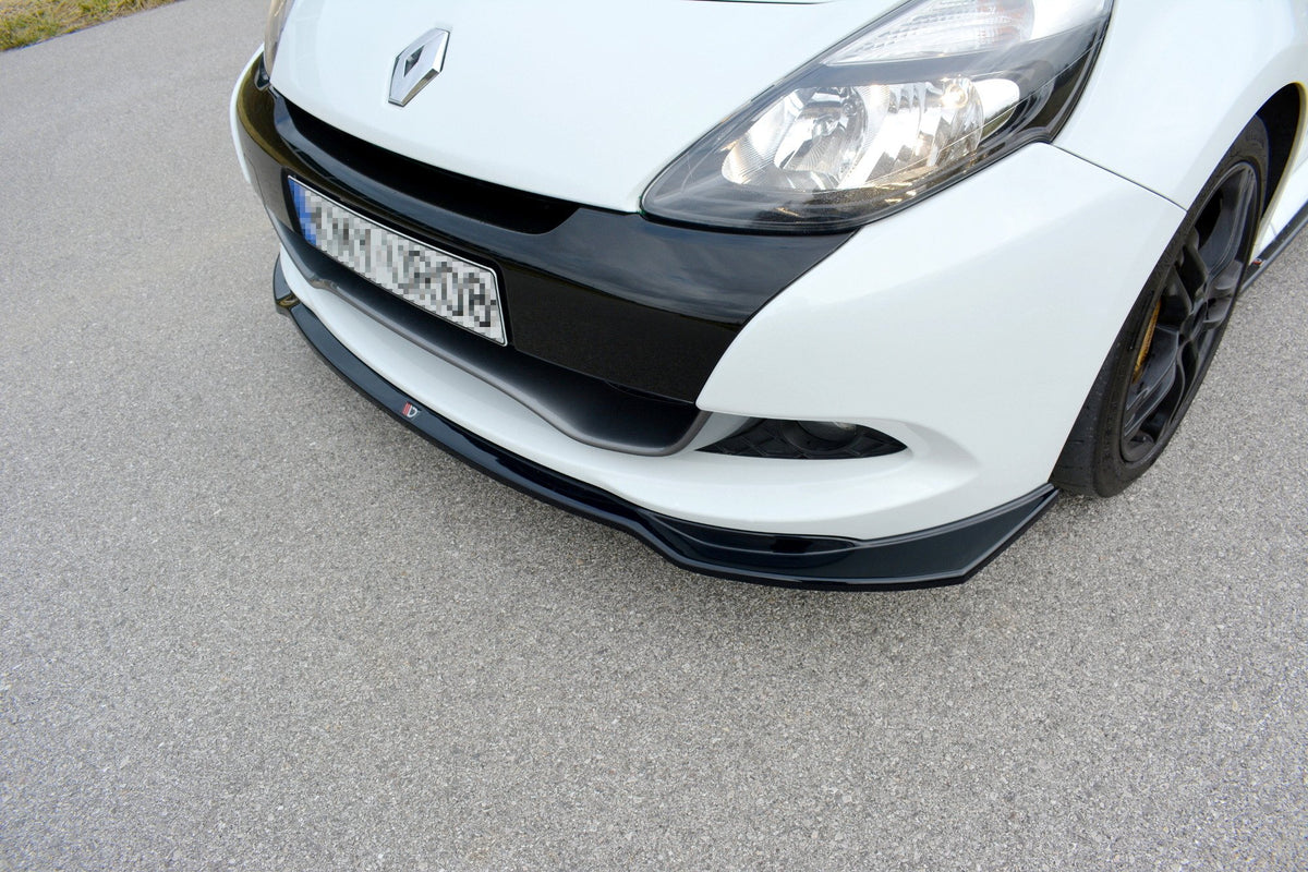Street+ Spoilerlippe Front Ansatz V.1 passend für RENAULT CLIO MK3 RS FACELIFT schwarz Hochglanz – Ansicht 2