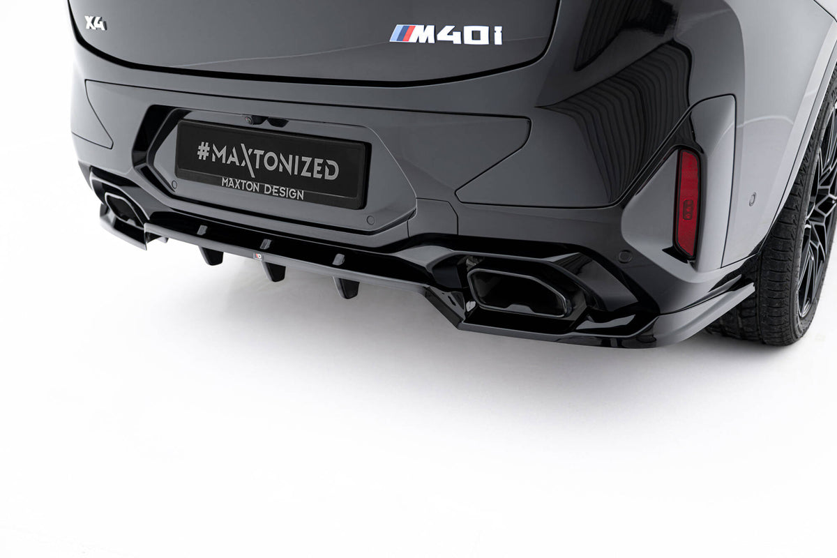 Street+ Mittlerer Diffusor RACE V.2 passend für BMW X4 M-Paket G02 Facelift schwarz Hochglanz – Ansicht 3