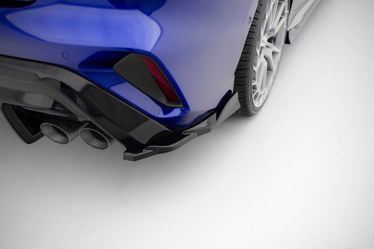 Heck Ansatz Flaps Diffusor V.4 passend für Audi S3 Limousine 8Y Facelift schwarz Hochglanz – Ansicht 4
