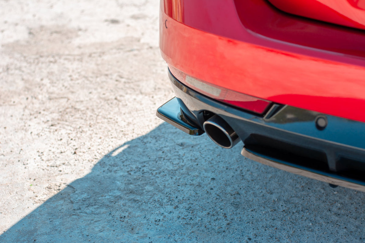 Heck Ansatz Flaps Diffusor passend für Peugeot 508 Benzin Mk2 schwarz Hochglanz – Ansicht 3