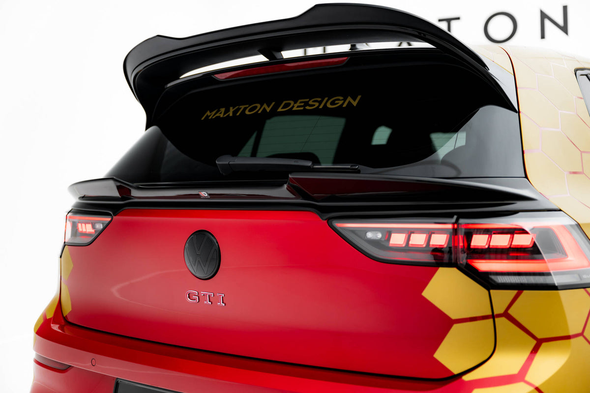 Niedriger Heckspoiler Lippe 3D VW Golf  R Mk8 Facelift schwarz Hochglanz – Ansicht 3